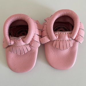Freshly picked pink newborn moccasins size 0